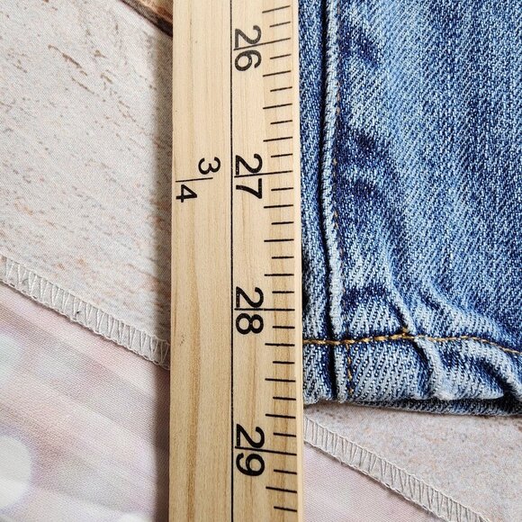 Michael Kors Womens Dillon Relaxed Fit Patchwork Distressed Blue Denim Jeans Siz - Picture 11 of 15